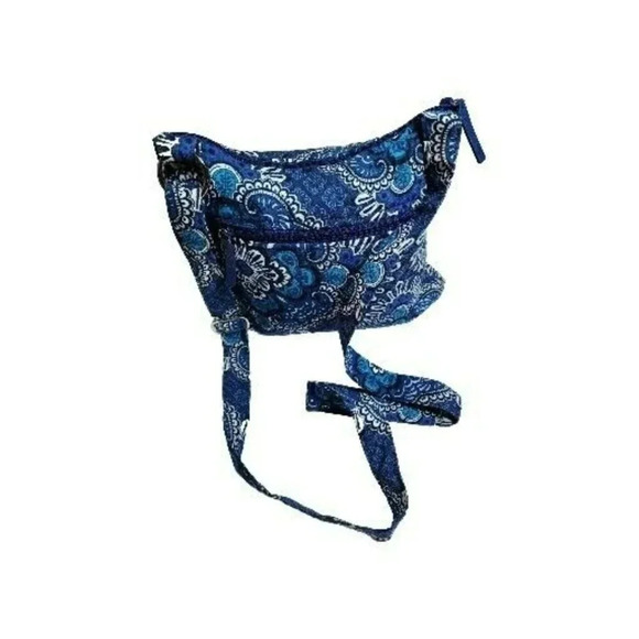 Vera Bradley HIPSTER Crossbody BLUE TAPESTRY Purse Shoulder Bag - Picture 2 of 9